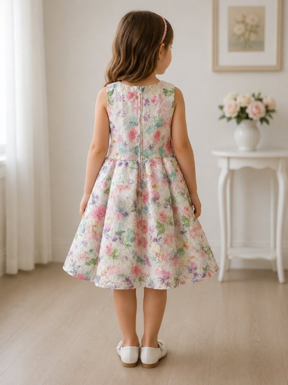 Bonnie Jean Girls Floral Party Dress Size 5T - Picture 5 of 9